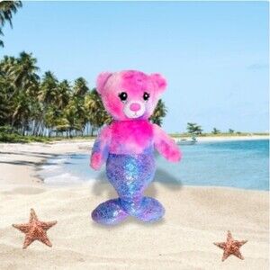 Build a Bear Ber Maid mermaid plush stuffed animal pink purple .